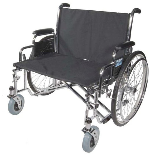 Bariatric Wheelchair drive™ Sentra EC Dual Axle Full Length Arm Black Upholstery 26 Inch Seat Width Adult 700 lbs. Weight Capacity