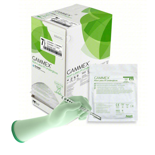 Surgical Underglove GAMMEX® Non-Latex PI Underglove Size 7.5 Sterile Polyisoprene Standard Cuff Length Micro-Textured Green Chemo Tested