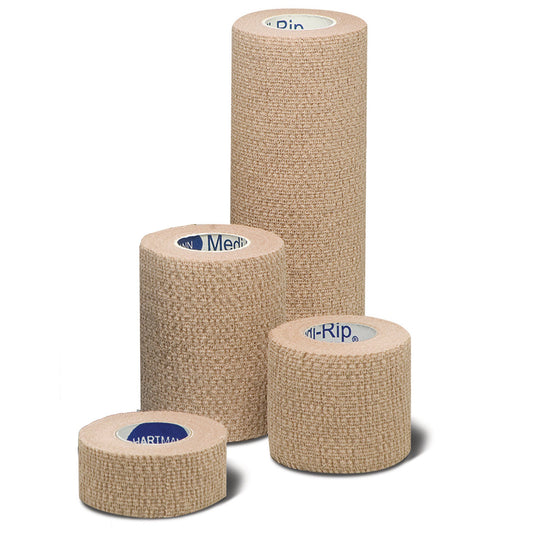 Cohesive Bandage Medi-Rip® 6 Inch X 5 Yard Self-Adherent Closure Tan NonSterile Standard Compression