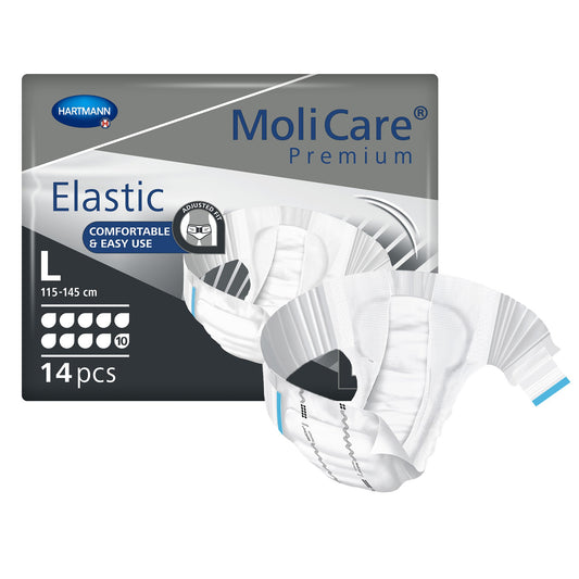 Unisex Adult Incontinence Brief MoliCare® Premium Elastic 10D Large Disposable Heavy Absorbency