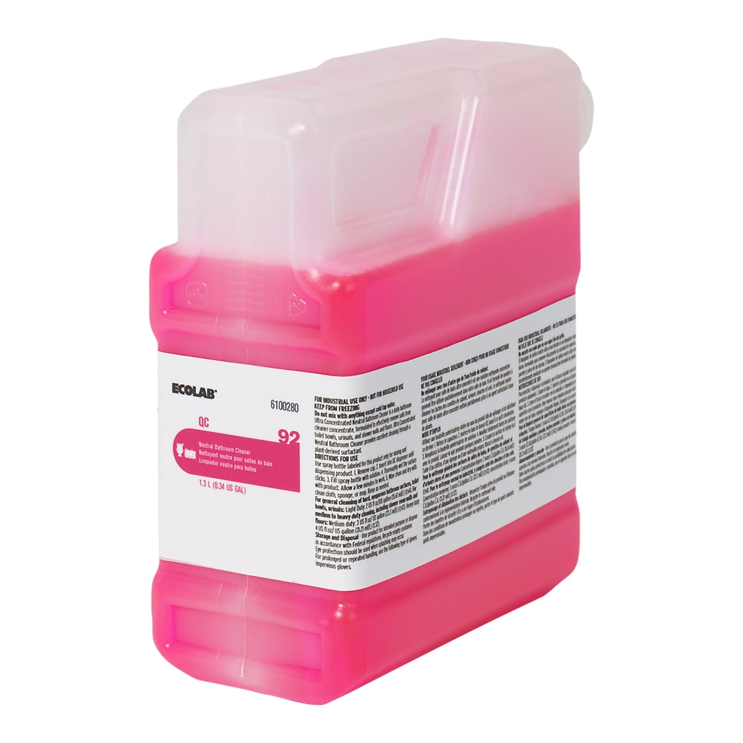 Surface Cleaner QC 93 Ultra Concentrated Acid Bathroom Cleaner Acid Based Manual Pour Liquid Concentrate 1.3 Liter Jug Floral Scent NonSterile