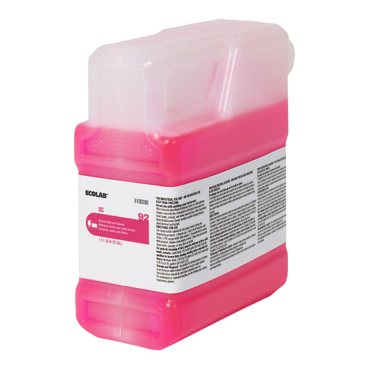 Surface Cleaner QC 93 Ultra Concentrated Acid Bathroom Cleaner Acid Based Manual Pour Liquid Concentrate 1.3 Liter Jug Floral Scent NonSterile