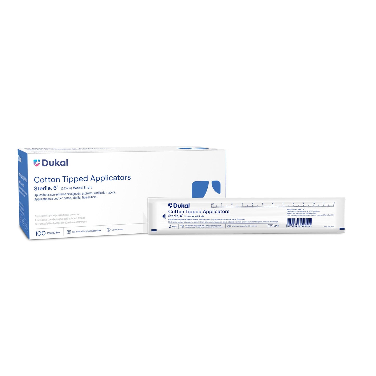 Swabstick Dukal™ Cotton Tip Wood Shaft 6 Inch Sterile 2 per Pack