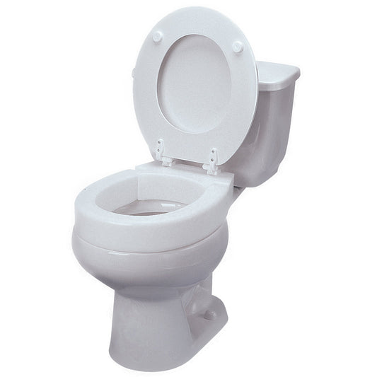 Hinged Raised Toilet Seat Ableware 3 Inch Height Standard Round 350 lbs. Weight Capacity