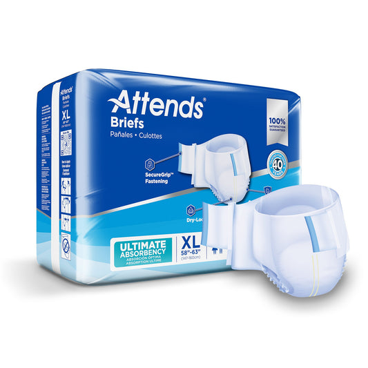 Unisex Adult Incontinence Brief Attends® Advanced X-Large Disposable Heavy Absorbency