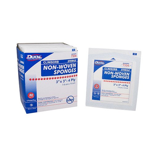 Nonwoven Sponge Clinisorb 3 X 3 Inch 4-Ply Sterile 2 per Pack