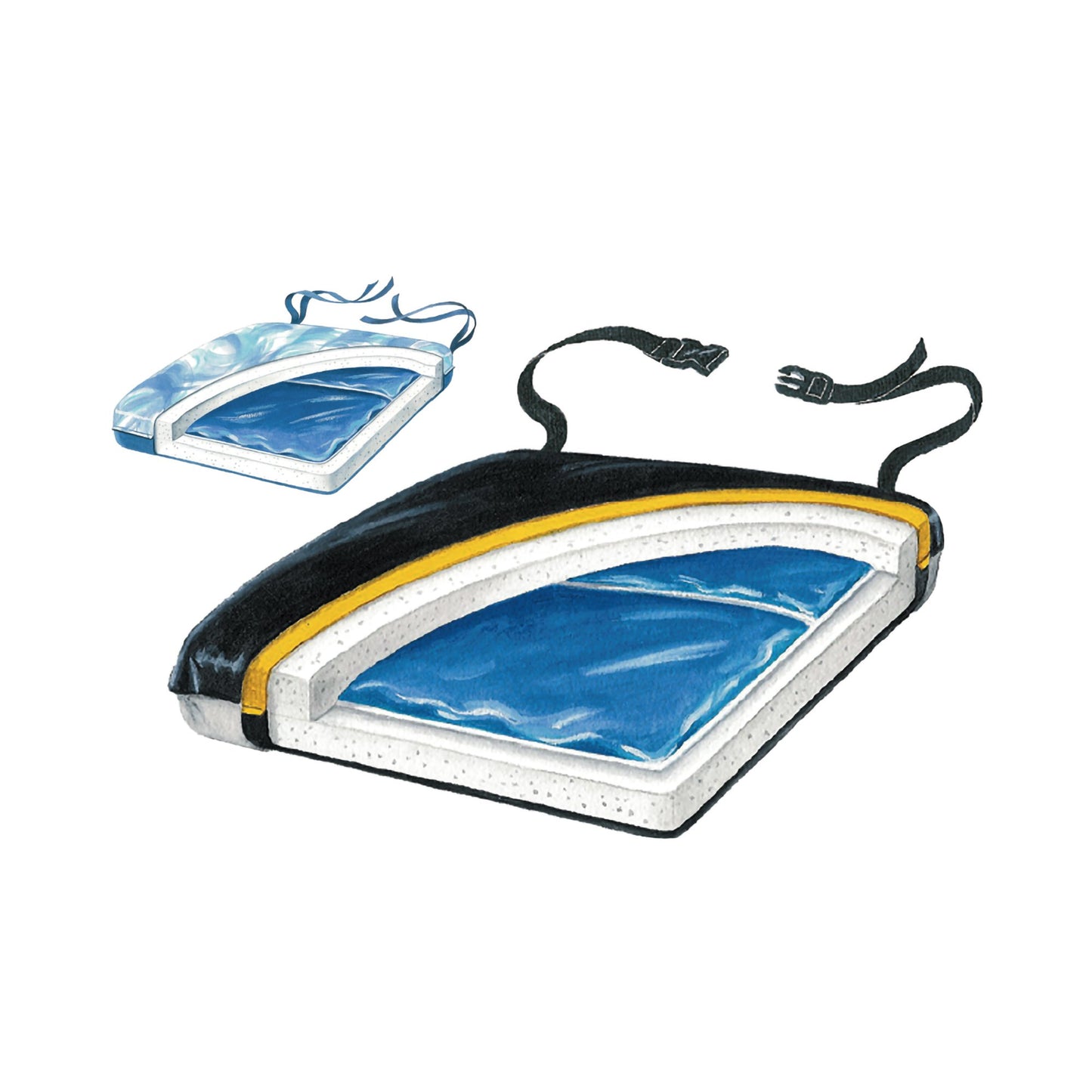 Seat Cushion Econo-Gel Thin-Line 16 W X 16 L X 1-1/2 D Inch Foam / Gel