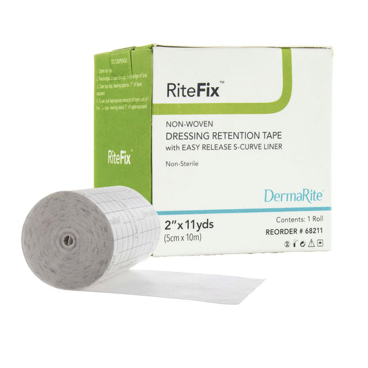 Water Resistant Dressing Retention Tape with Liner RiteFix™ White 2 Inch X 11 Yard Nonwoven NonSterile