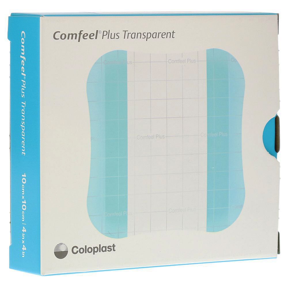 Thin Hydrocolloid Dressing Comfeel® Plus Transparent Thin Film Backing 4 X 4 Inch Square Hydrocolloid / Sodium Carboxymethylcellulose (CMC) / Film