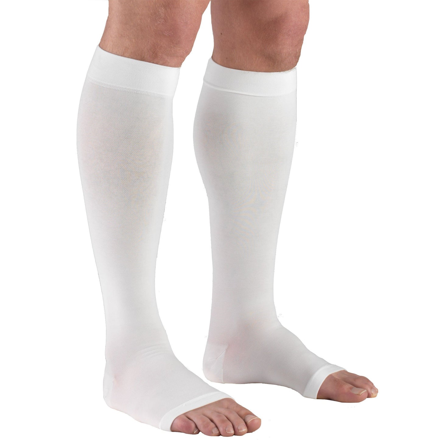 Compression Stocking Truform® Knee High X-Large White Open Toe