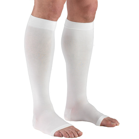 Compression Stocking Truform® Knee High X-Large White Open Toe