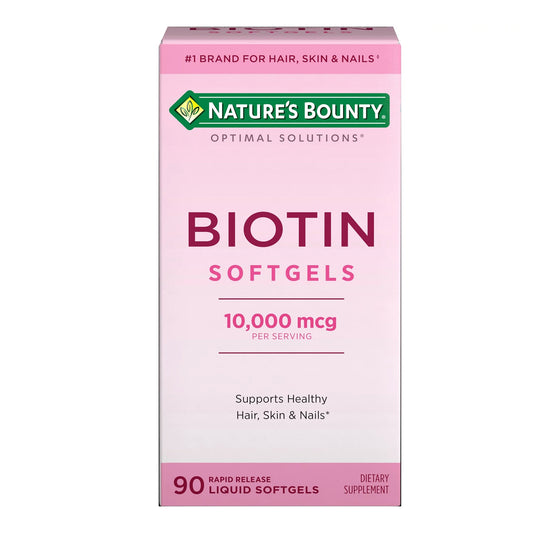 Vitamin Supplement Nature's Bounty® Biotin 10,000 mcg Strength Softgel 90 per Bottle