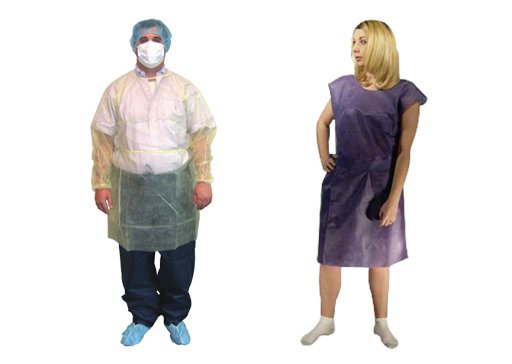 Patient Exam Gown Medium Dark Blue Disposable