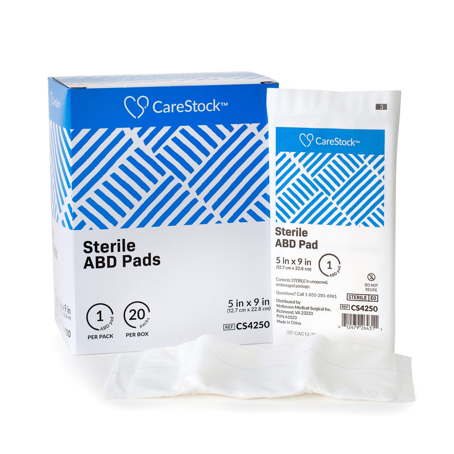 Abdominal Pad CareStock™ 5 X 9 Inch Sterile 1 per Pack