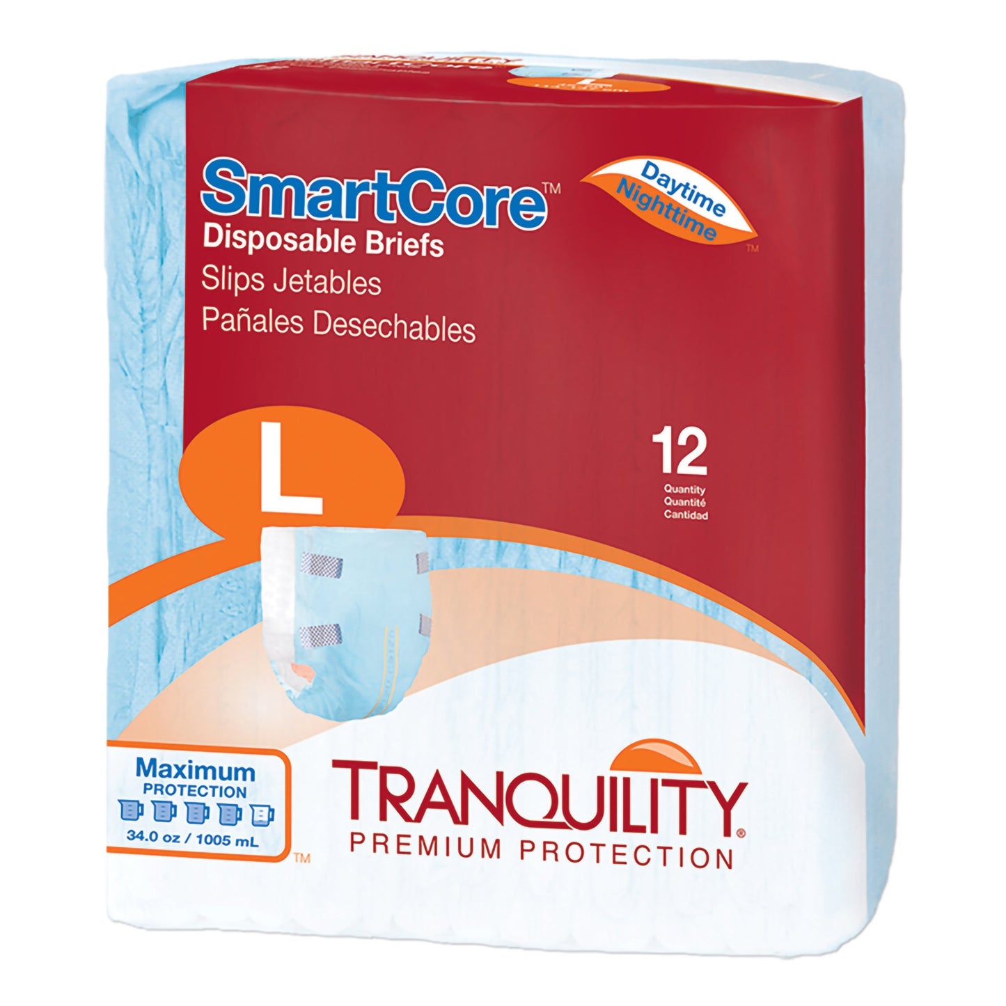 Unisex Adult Incontinence Brief Tranquility SmartCore™ Large Disposable Heavy Absorbency