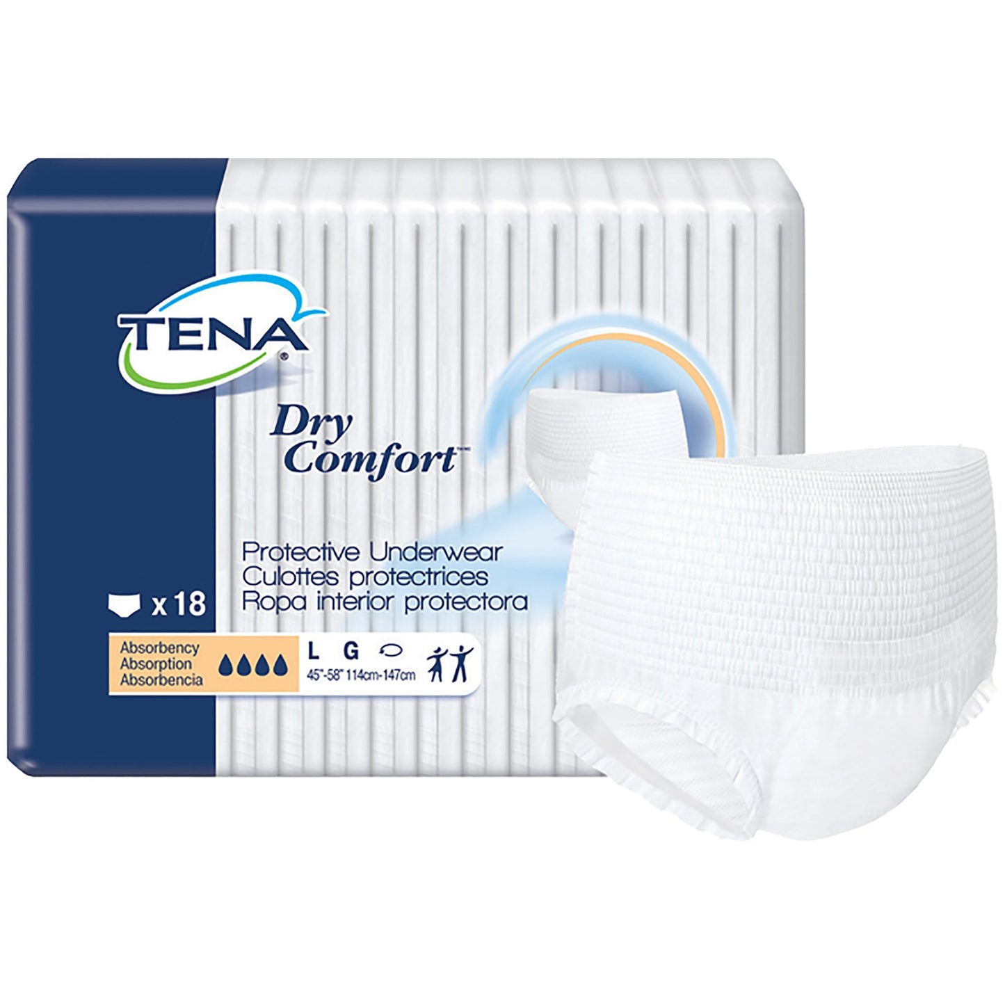 Unisex Adult Absorbent Underwear TENA® Dry Comfort™ Pull On with Tear Away Seams Large Disposable Moderate Absorbency
