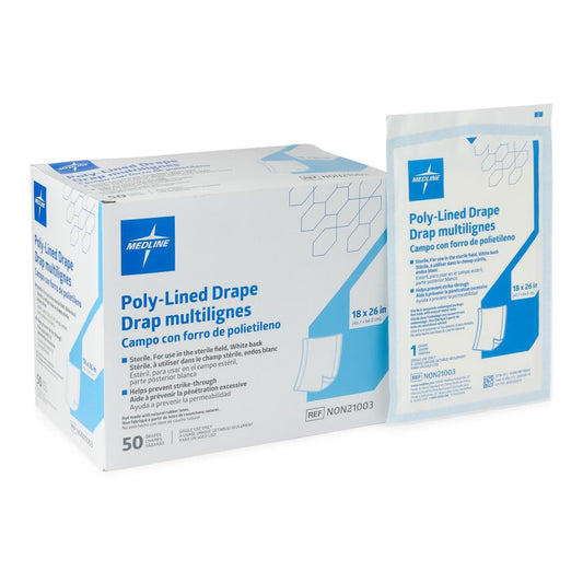 General Purpose Drape Medline Poly Lined Towel Drape 18 W X 26 L Inch Sterile