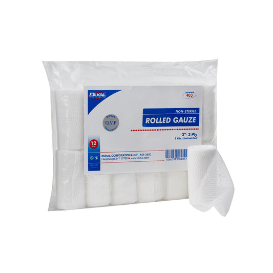 Conforming Bandage Dukal™ 3 Inch X 5 Yard 2-Ply NonSterile 12 per Pack