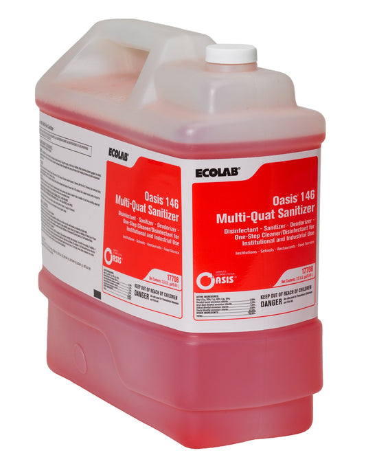 Surface Disinfectant Ecolab® Oasis® 146 Multi-Quat Sanitizer Quaternary Based Manual Pour Liquid Concentrate 2.5 gal. Jug Alcohol Scent NonSterile