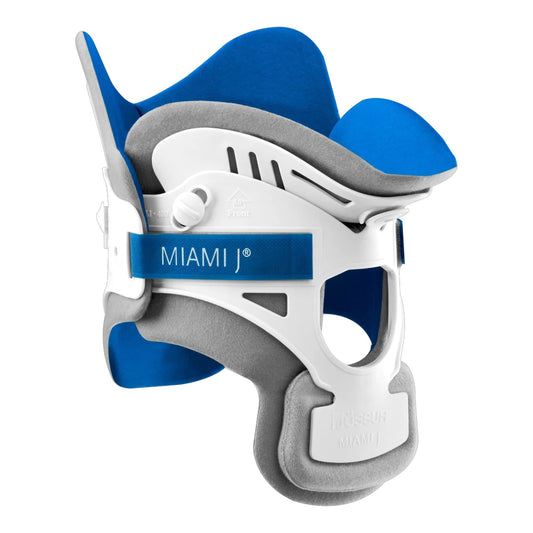 Rigid Cervical Collar with Replacement Pads Miami J® Preformed Adult Regular Two-Piece / Trachea Opening