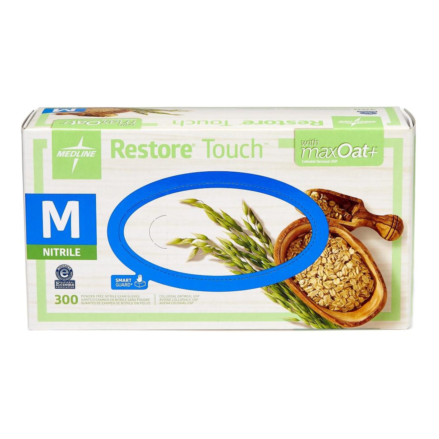 Exam Glove Restore® Touch Medium NonSterile Nitrile Standard Cuff Length Textured Fingertips Green Chemo Tested