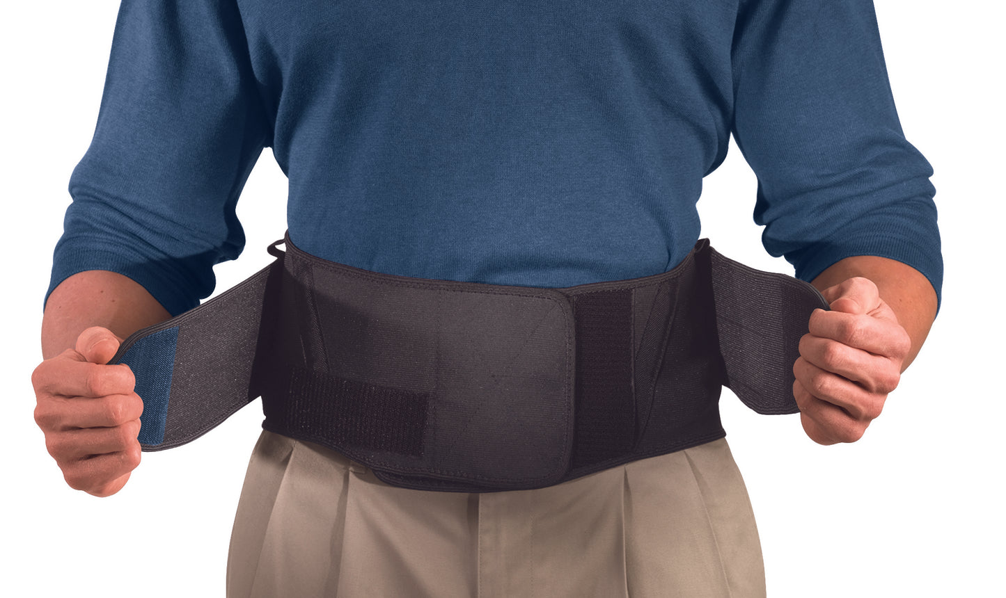 Back Brace Mueller® Extended Size Hook and Loop Strap Closure 50 to 70 Inch Waist Circumference 9 Inch Height Adult