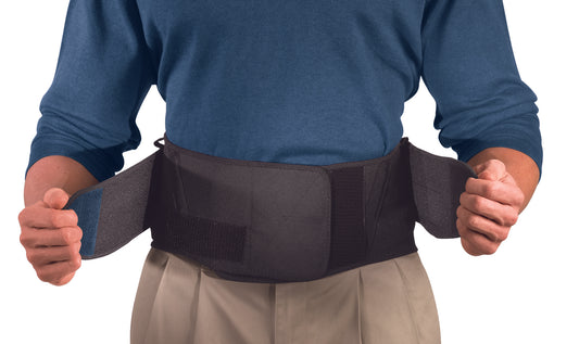 Back Brace Mueller® Extended Size Hook and Loop Strap Closure 50 to 70 Inch Waist Circumference 9 Inch Height Adult