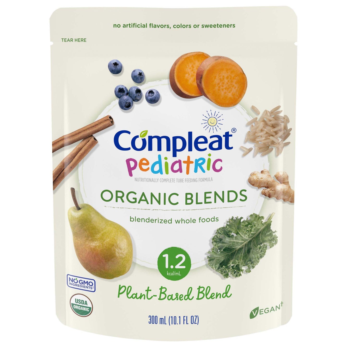 Pediatric Oral Supplement Compleat® Pediatric Organic Blends Plant Blend Flavor 10.1 oz. Pouch Liquid Organic Food Allergies
