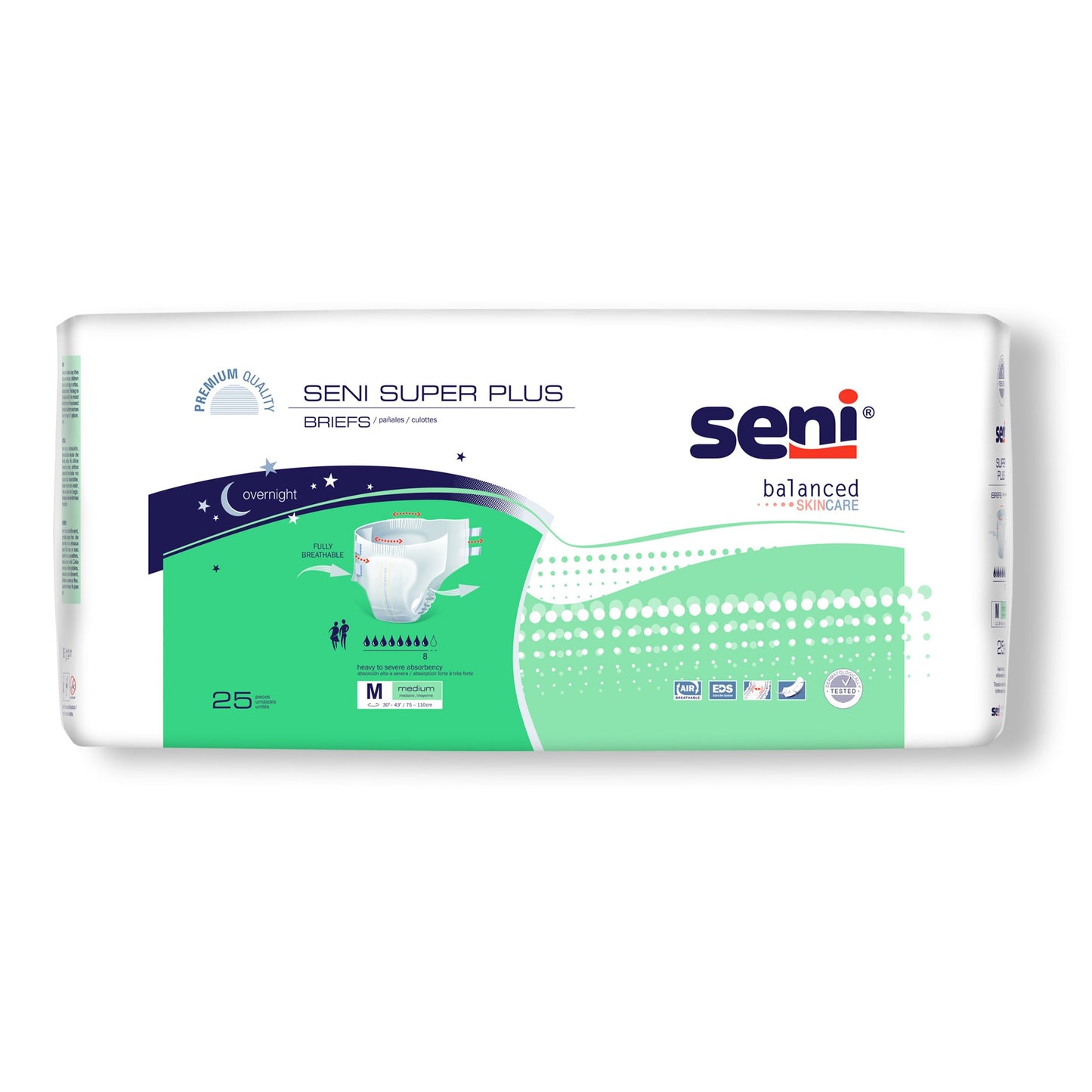 Unisex Adult Incontinence Brief Seni® Super Plus Medium Disposable Heavy Absorbency