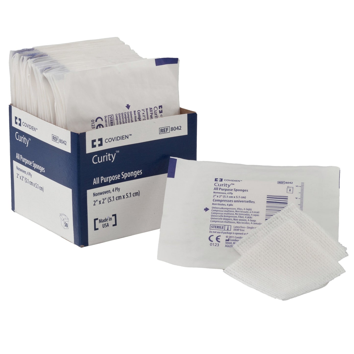 Nonwoven Sponge Curity™ 3 X 3 Inch 4-Ply Sterile 2 per Pack
