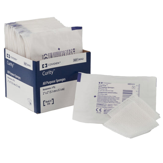 Nonwoven Sponge Curity™ 3 X 3 Inch 4-Ply Sterile 2 per Pack