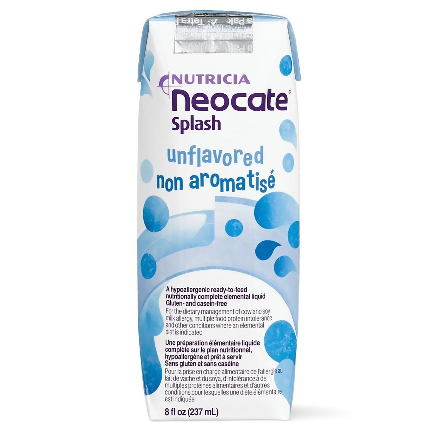 Pediatric Oral Supplement Neocate® Splash Unflavored 8 oz. Carton Liquid Amino Acid Food Allergies