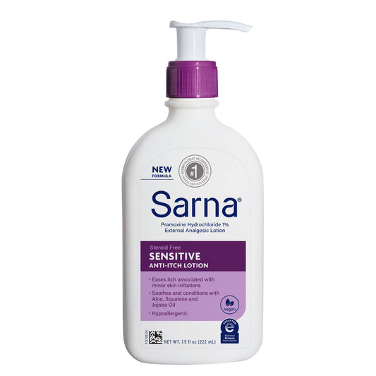Anti-Itch Hand and Body Lotion Sarna® Sensitive 7.5 oz. Pump Bottle Unscented Lotion