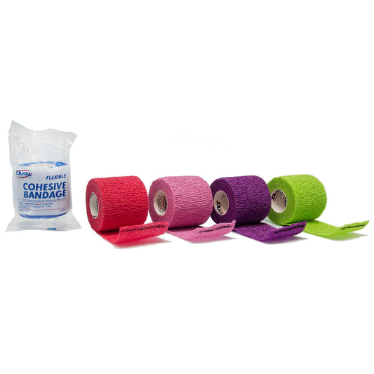 Cohesive Bandage Dukal™ 2 Inch X 5 Yard Self-Adherent Closure Assorted Colors NonSterile Standard Compression