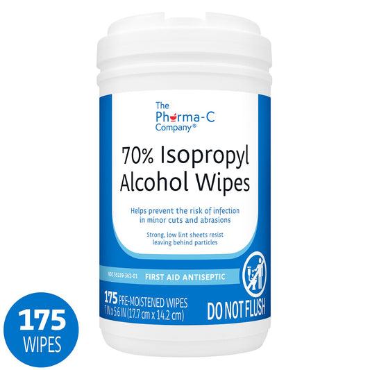 Antiseptic Skin Wipe Isopropyl Alcohol The Pharma-C Company® Towelette Canister