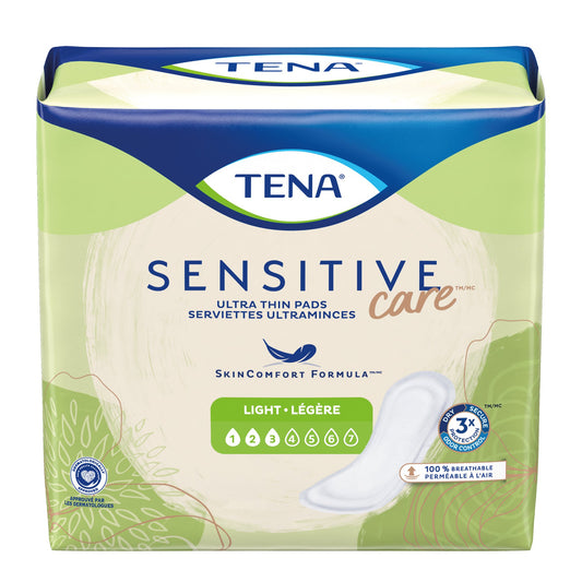Bladder Control Pad TENA Sensitive Care™ 9 Inch Length Light Absorbency Dry-Fast Core™ One Size Fits Most