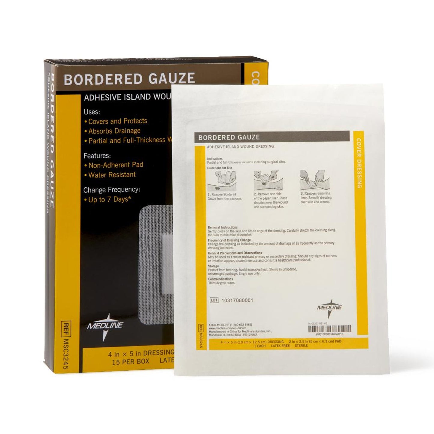 Island Dressing Medline 4 X 5 Inch Rectangle Sterile Water Resistant Nonwoven Backing