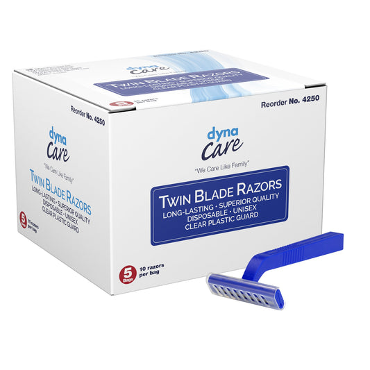 Personal Razor dyna Care Single Edge Twin Blade NonSterile Disposable
