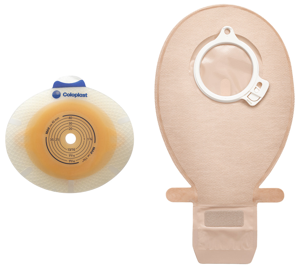 Ostomy Barrier SenSura® Click Precut, Standard Wear Double Layer Adhesive 40 mm Flange Green Code System 3/4 Inch Opening