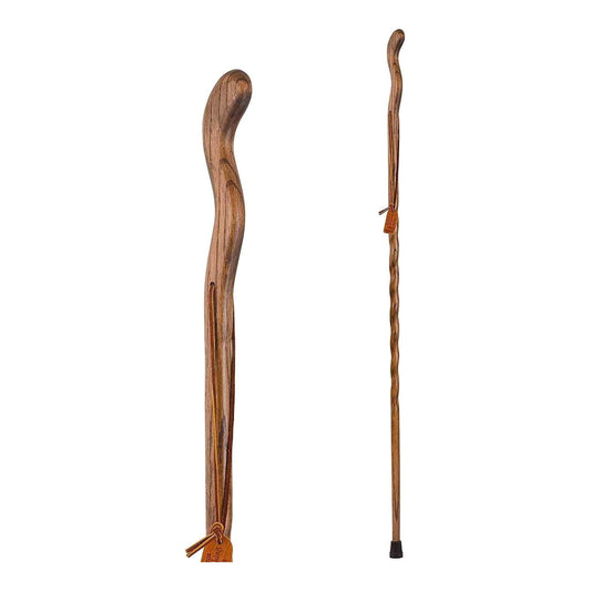 Walking Stick Brazos™ Twisted Fitness Walker Wood 55 Inch Height Brown