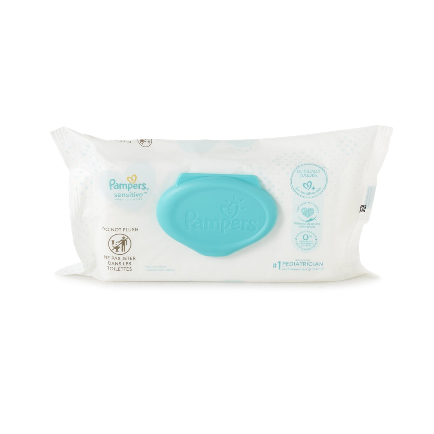 Baby Wipe Pampers® Sensitive Soft Pack Unscented 56 Count