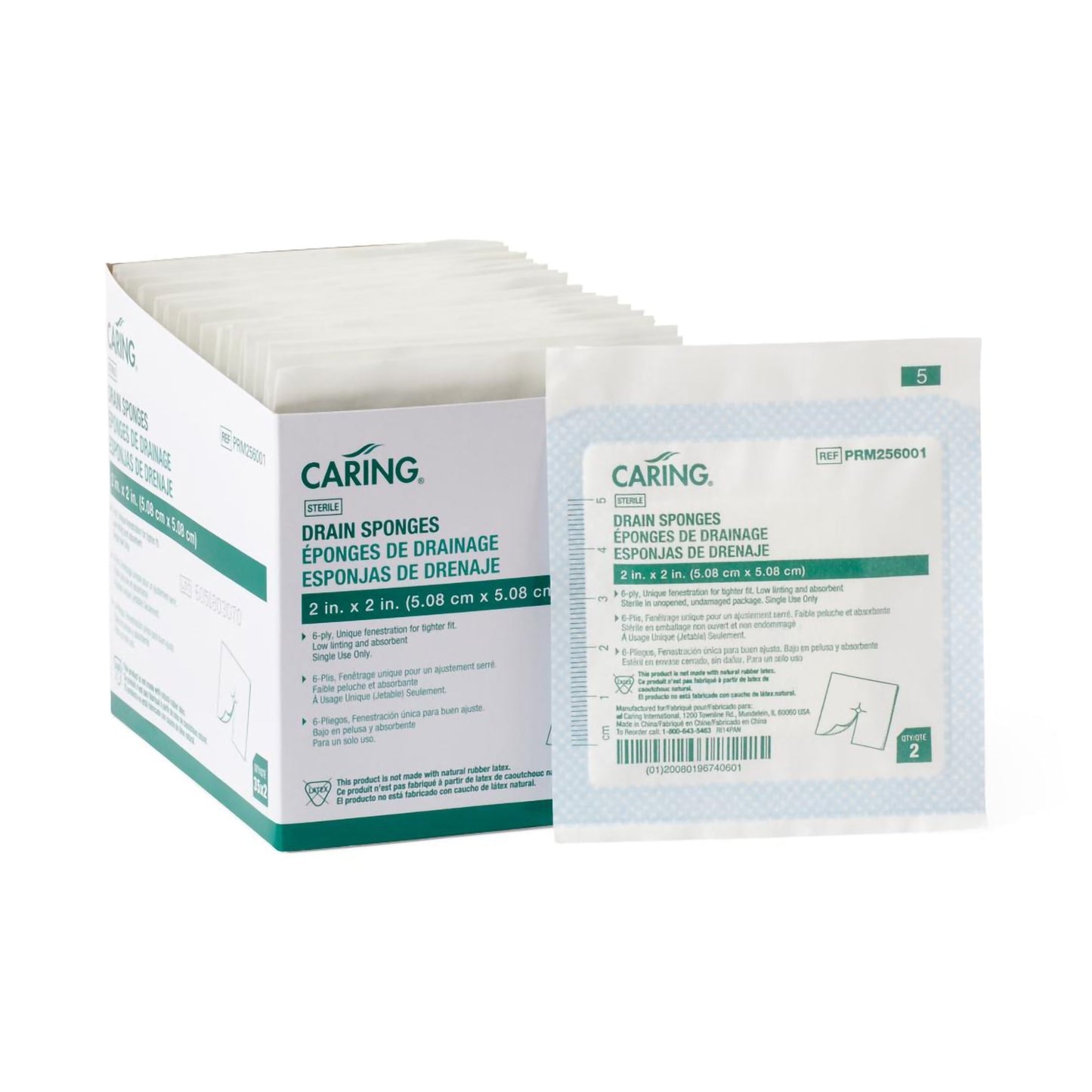 I.V. Sponge Medline Essentials 2 X 2 Inch 6-Ply Sterile 2 per Pack