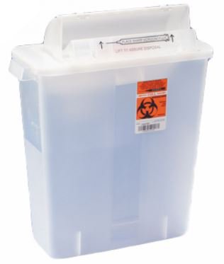 Sharps Container SharpStar™ In-Room™ Translucent 16-1/2 H X 13-3/4 W X 6 D Inch Horizontal Entry 3 Gallon
