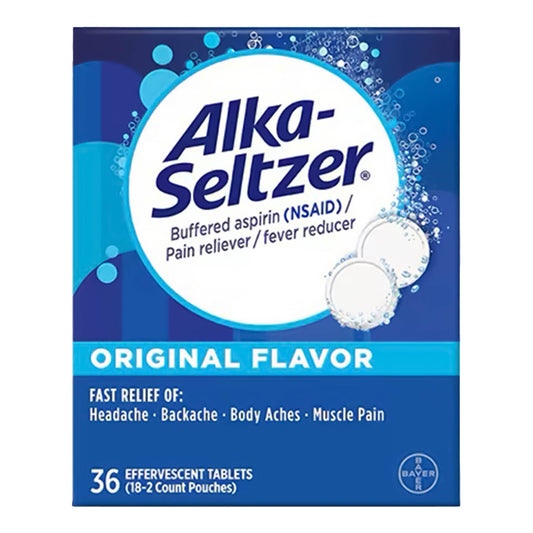Pain Reliever / Fever Reducer Alka-Seltzer® 325 mg Strength Aspirin Effervescent Tablet 36 per Box