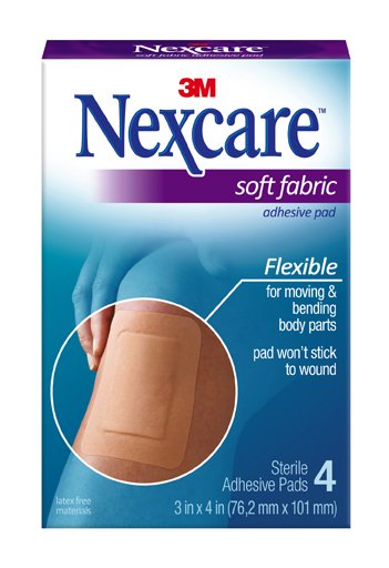 Adhesive Strip Nexcare™ Fabric Tan 3 X 4 Inch Sterile