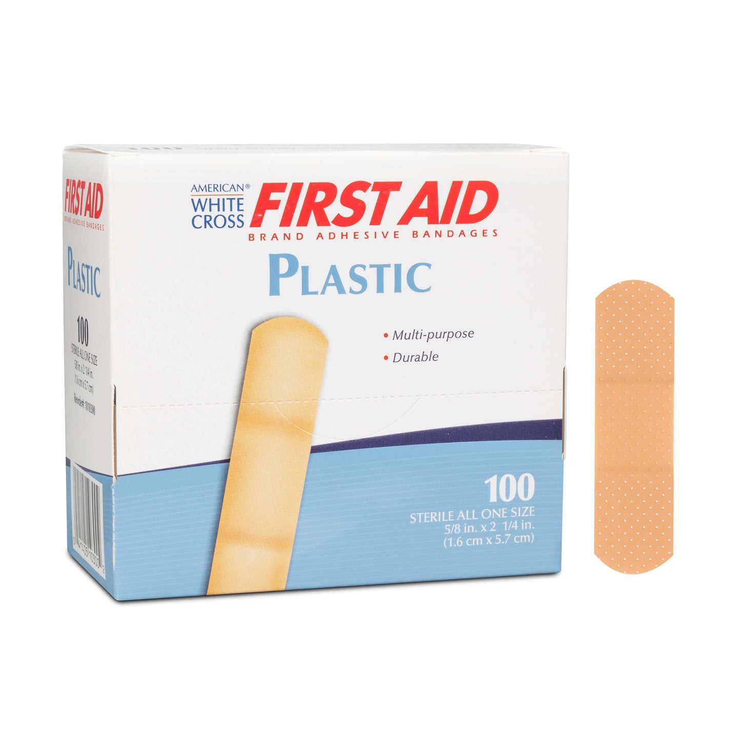 Adhesive Strip American White Cross® First Aid Plastic Tan 5/8 X 2-1/4 Inch Sterile