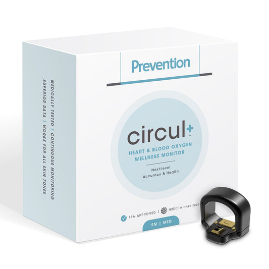 Wellness Monitor Ring Prevention® circul+™ Monitoring Blood Pressure, Oximetry, Heart Rate, Temperature Battery Operated