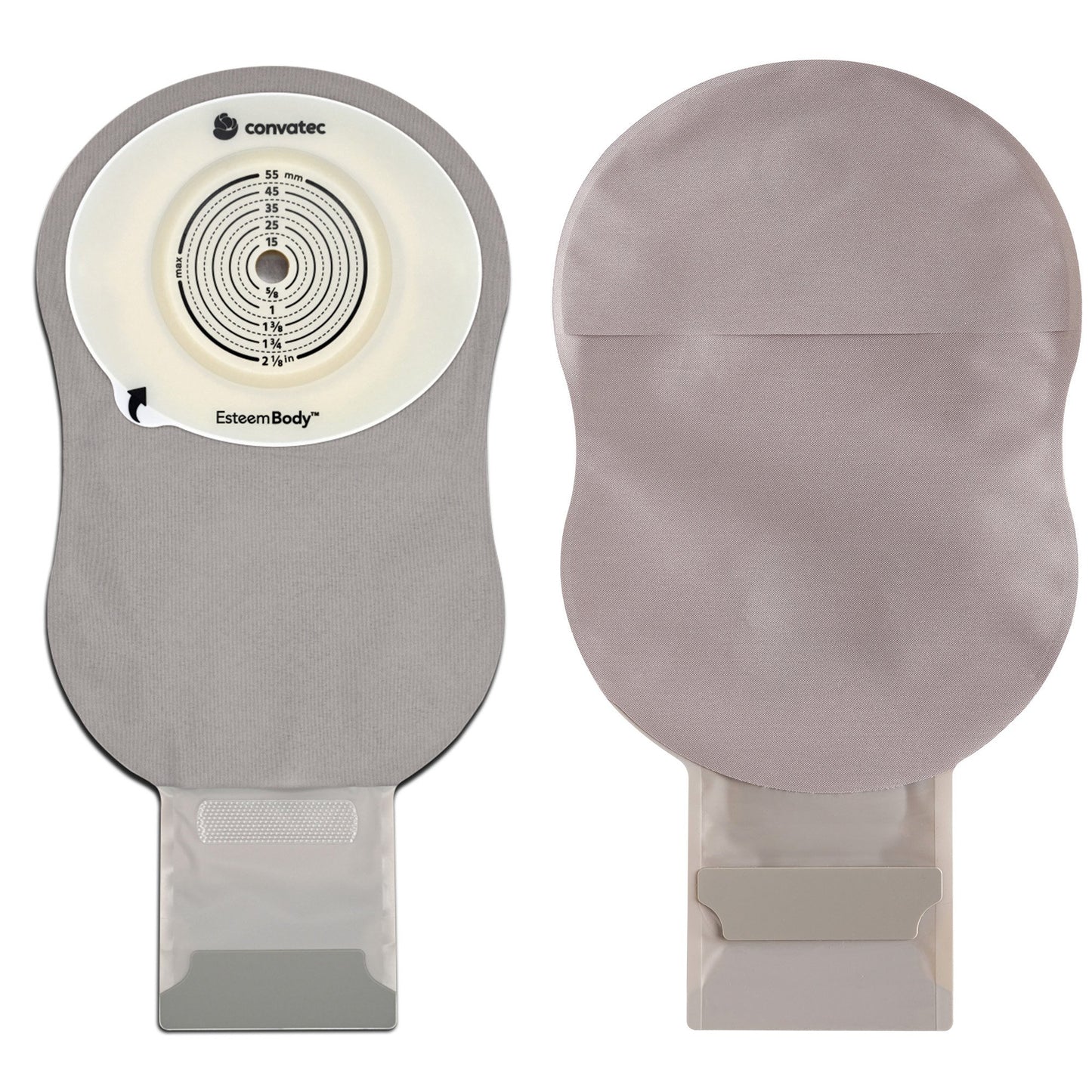 Ostomy Pouch Esteem Body™ One-Piece System 11 Inch Length Deep Convex, Trim To Fit 10 to 45 mm Stoma Drainable