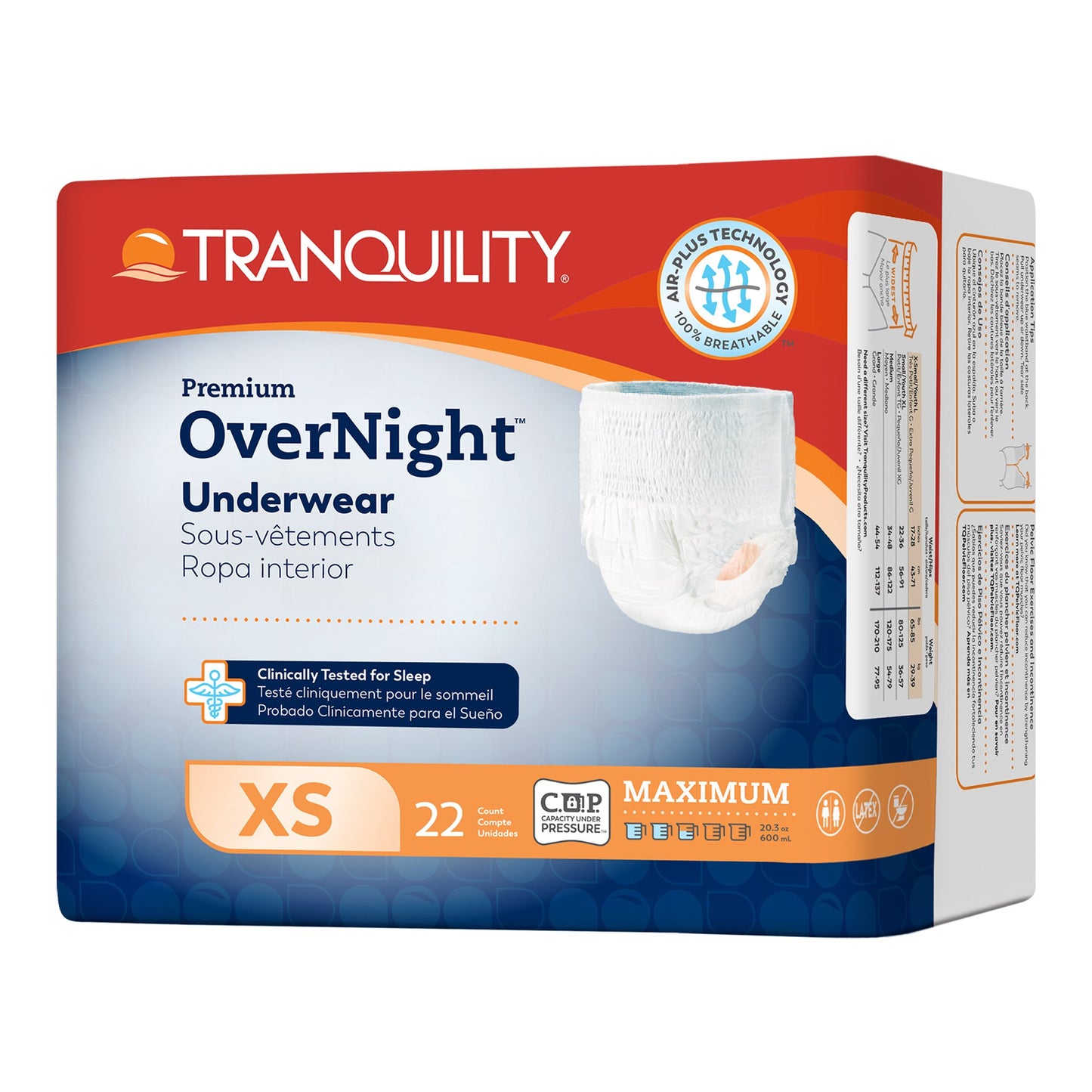 Unisex Adult Absorbent Underwear Tranquility® Premium OverNight™ Pull On with Tear Away Seams X-Small Disposable Heavy Absorbency