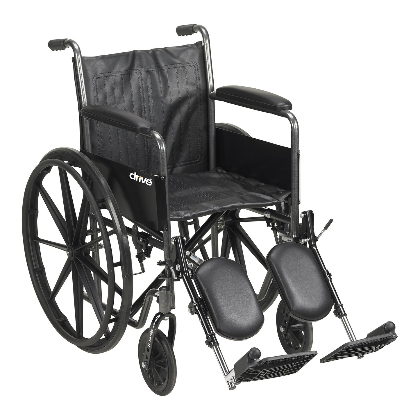 Wheelchair McKesson Dual Axle Full Length Arm Swing-Away Elevating Legrest Black Upholstery 18 Inch Seat Width Adult 300 lbs. Weight Capacity